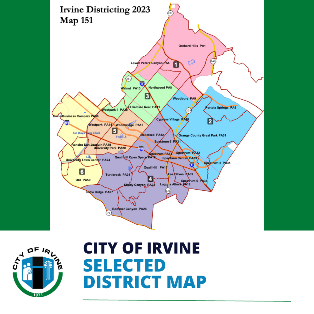 Irvine City Council Selects District Map For March 2024 Ballot   Selected Map 1024x1024 